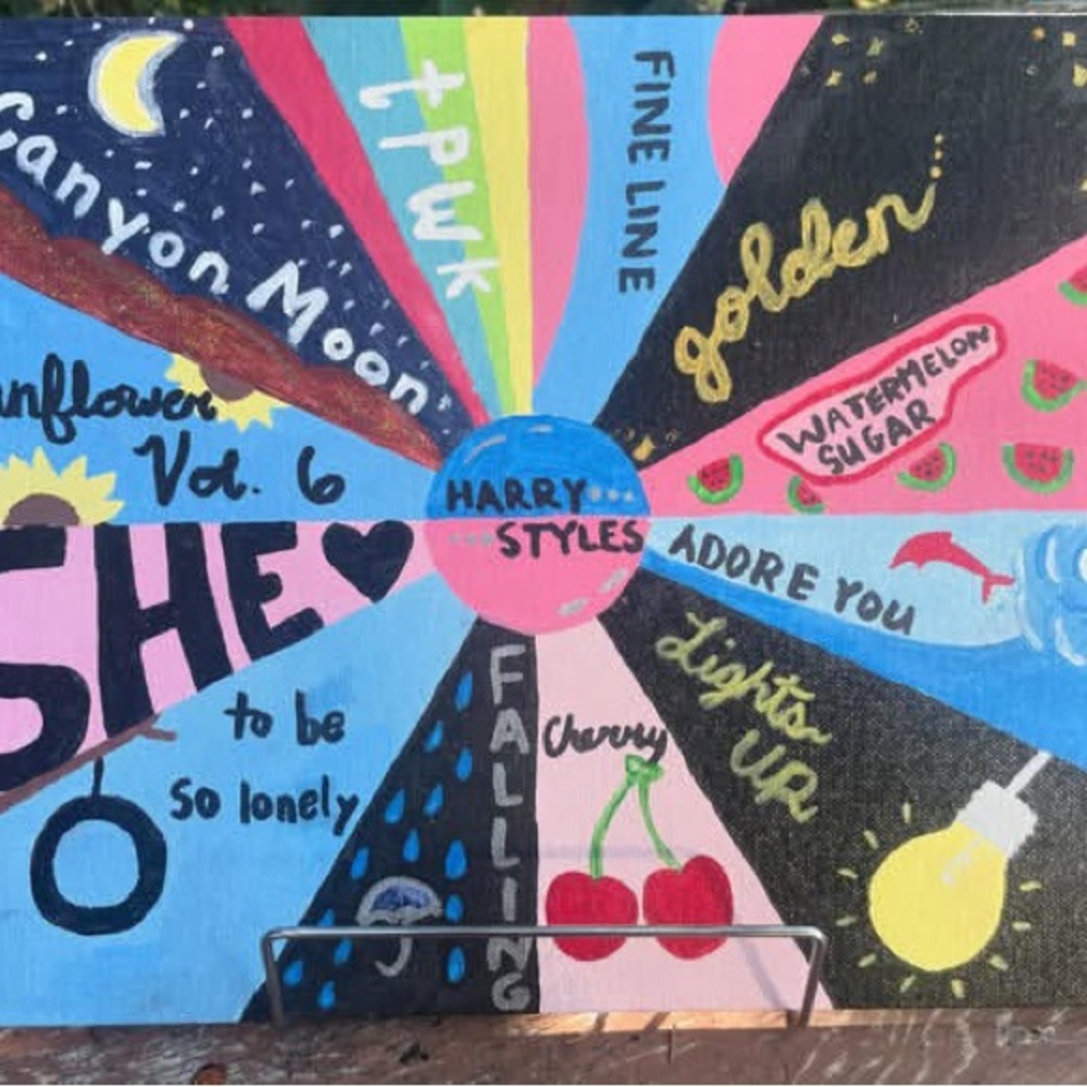 Colorful Harry Styles Themed Art Canvas